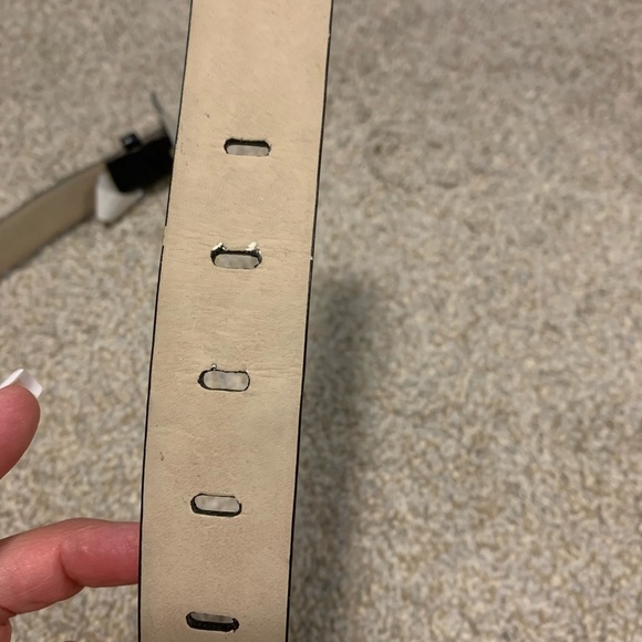 Thick black square Faux Leather Belt for Dress or Slacks Pants size large - Picture 4 of 8